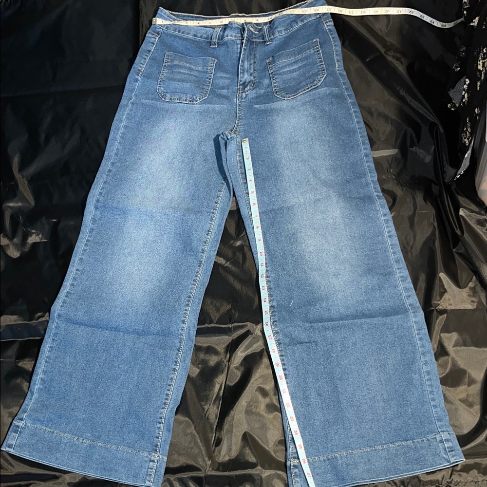Stylish Blue Wide Leg Women's Jeans